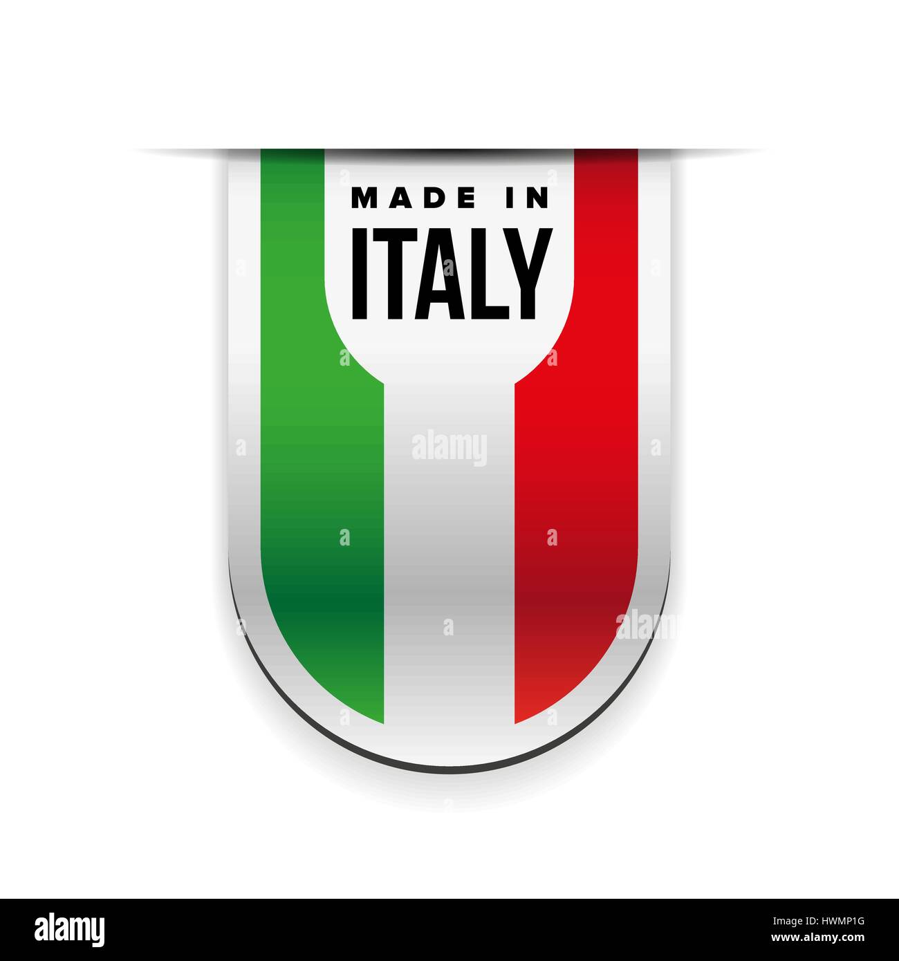 Made in Italy flag ribbon Stock Vector