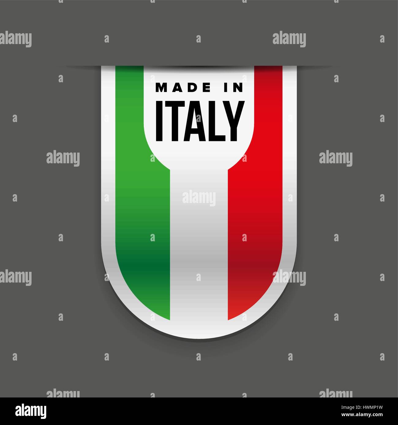 Made in Italy flag ribbon Stock Vector