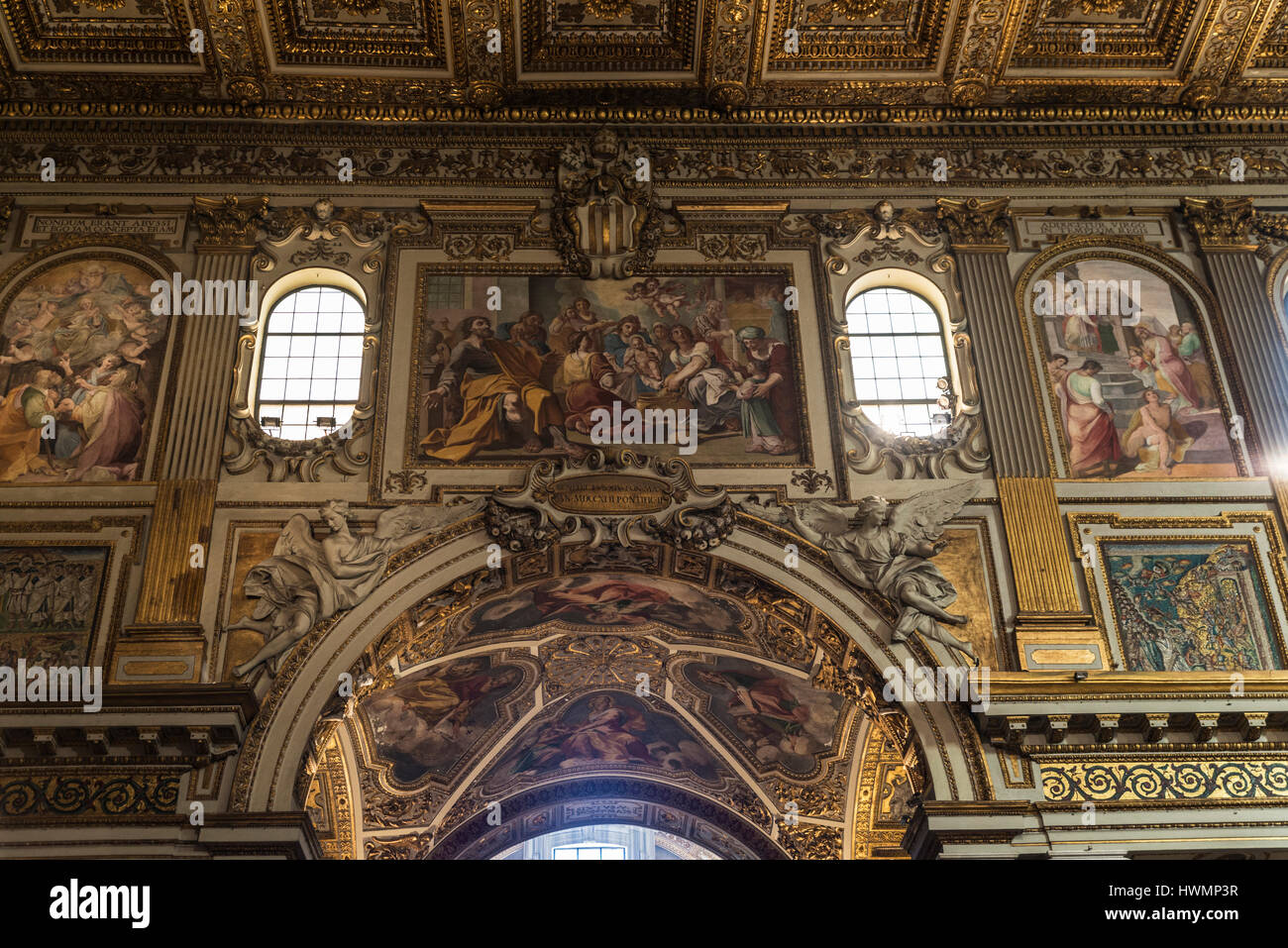Interior of the Basilica di Santa Maria Maggiore (Basilica of Saint ...