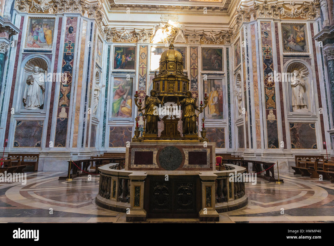 Interior of the Basilica di Santa Maria Maggiore (Basilica of Saint ...