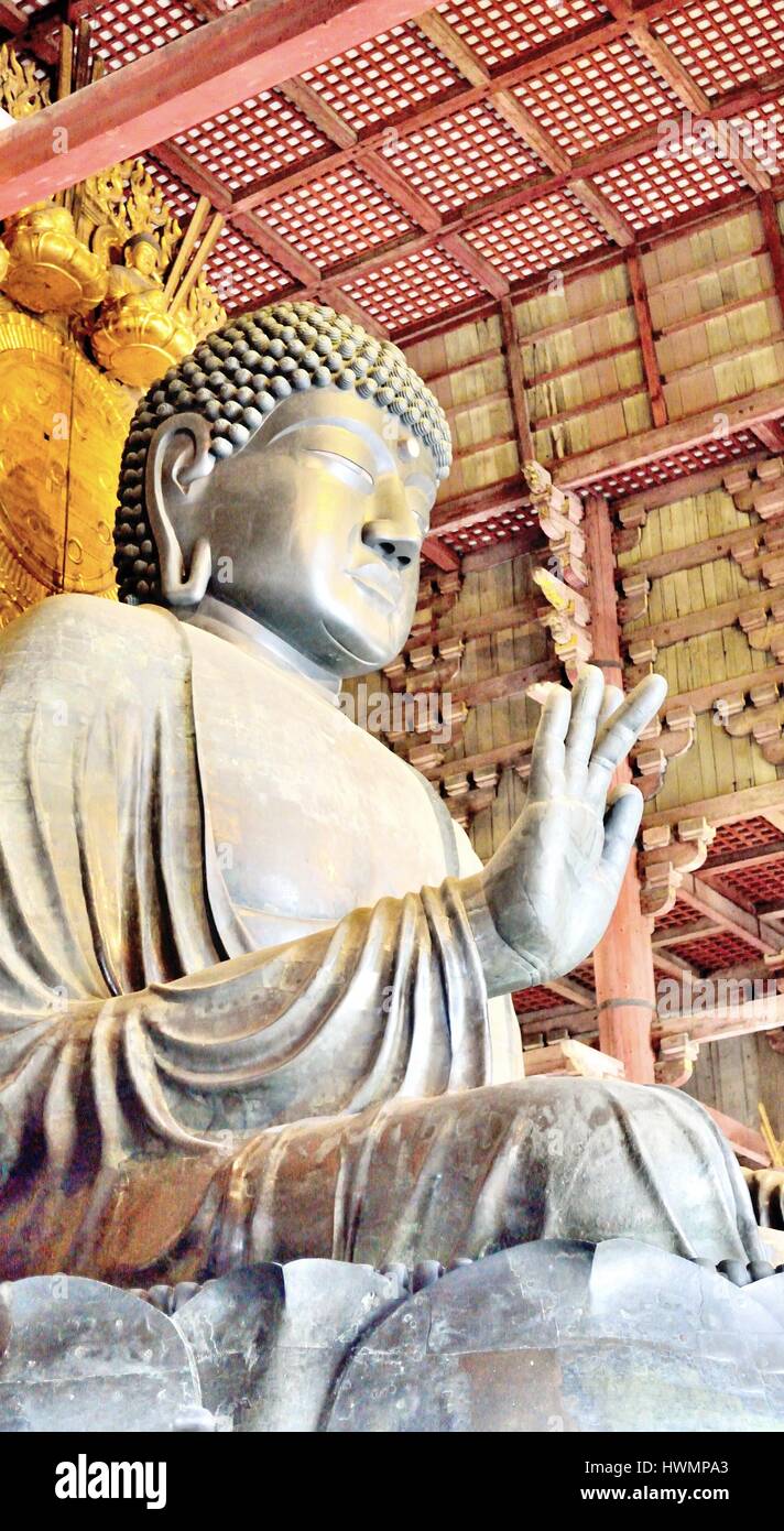 The Great Buddha statue of Todaiji temple in Nara, Japan Stock Photo