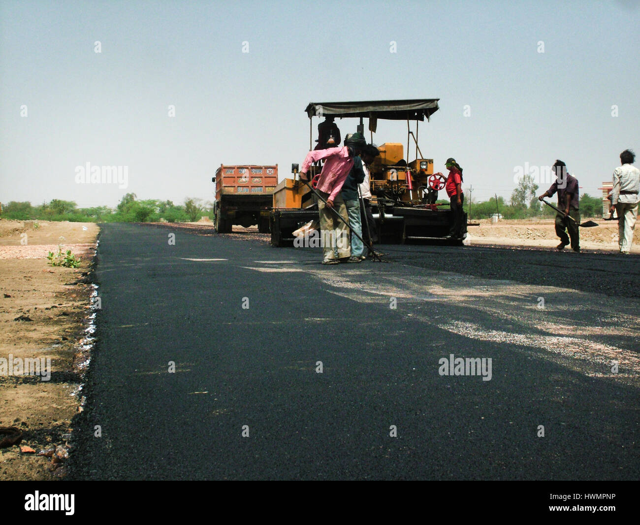 Road under Construction, Paddy Fields Indian Village, Substation