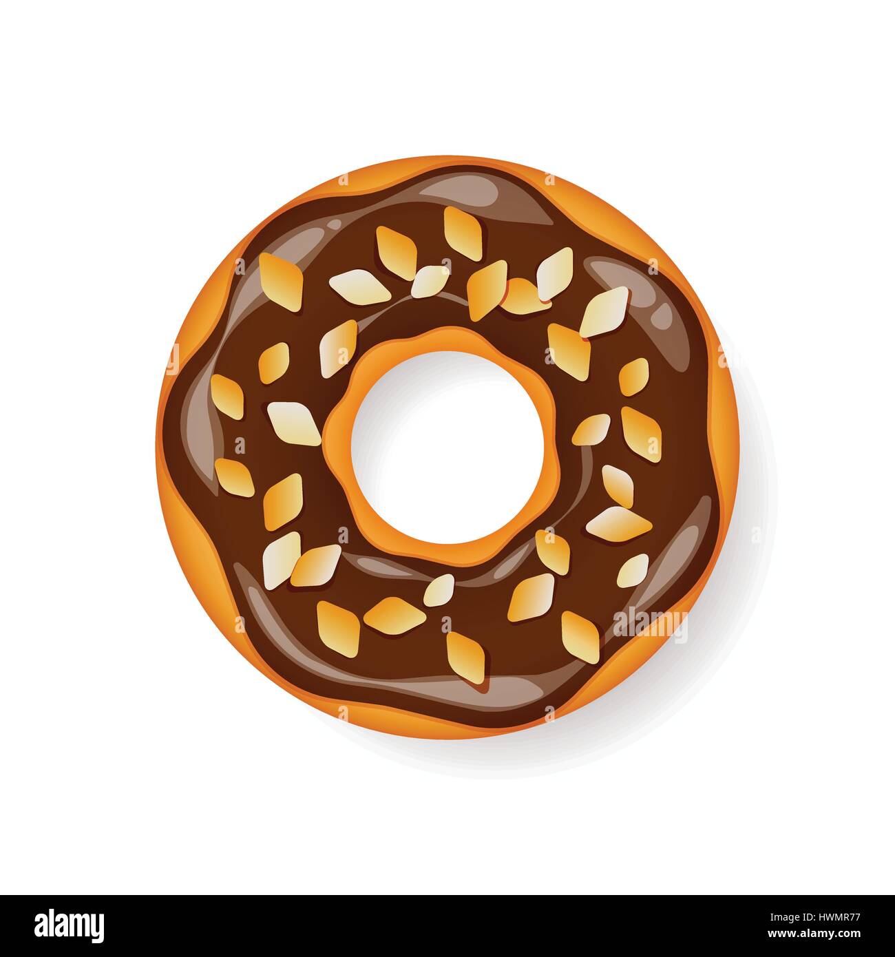 Donut, begel with cream. Cookies,cookie cake. Sweet dessert. with sugar,caramel. Tasty breakfast. Cooking. Cafateria food, snack. Coffee shop.Vector illustration. Stock Vector