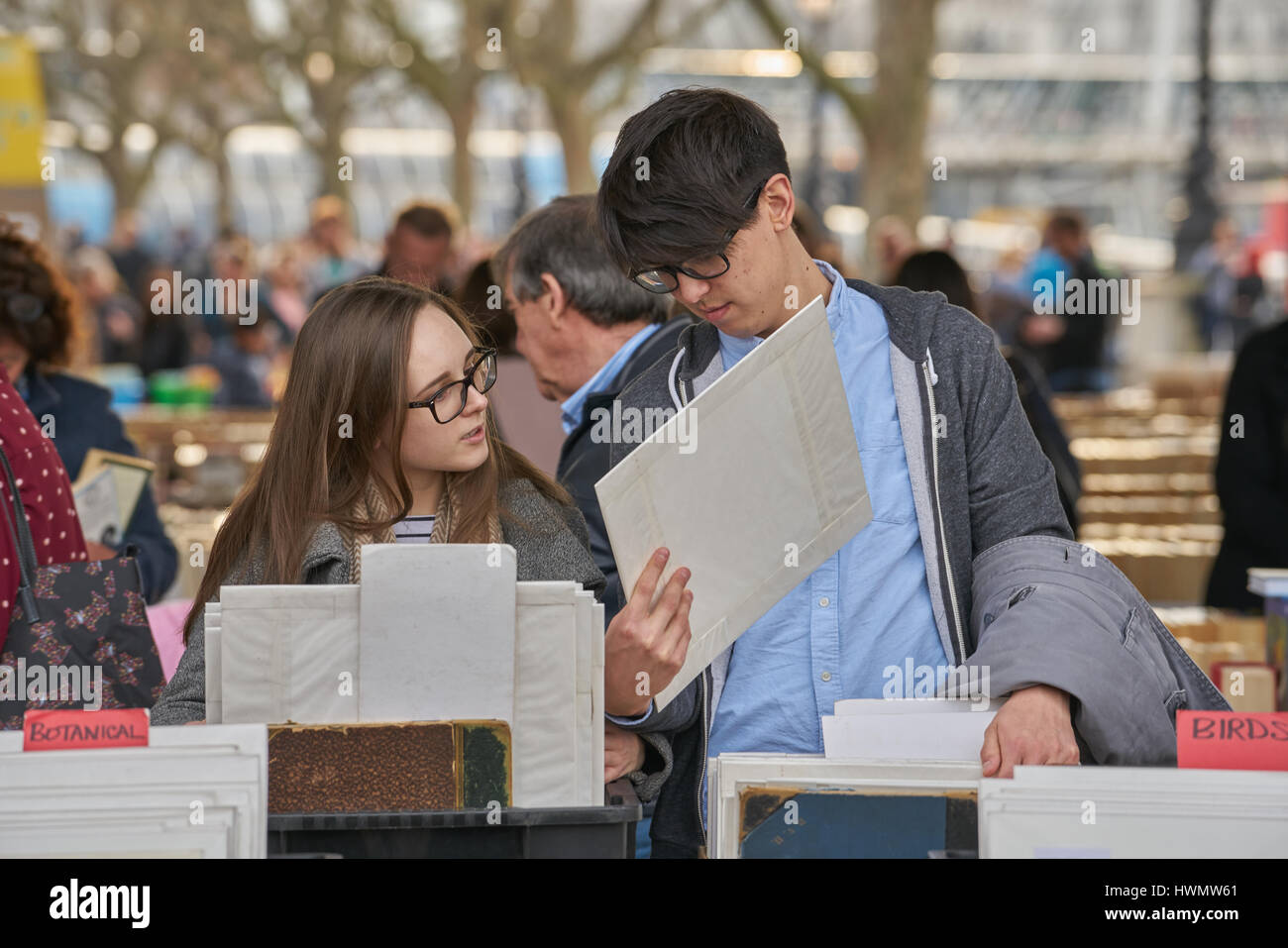 buying art prints london south bank Stock Photo Alamy