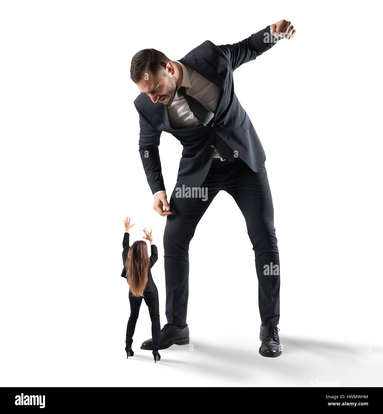 Humiliation and violence at work Stock Photo