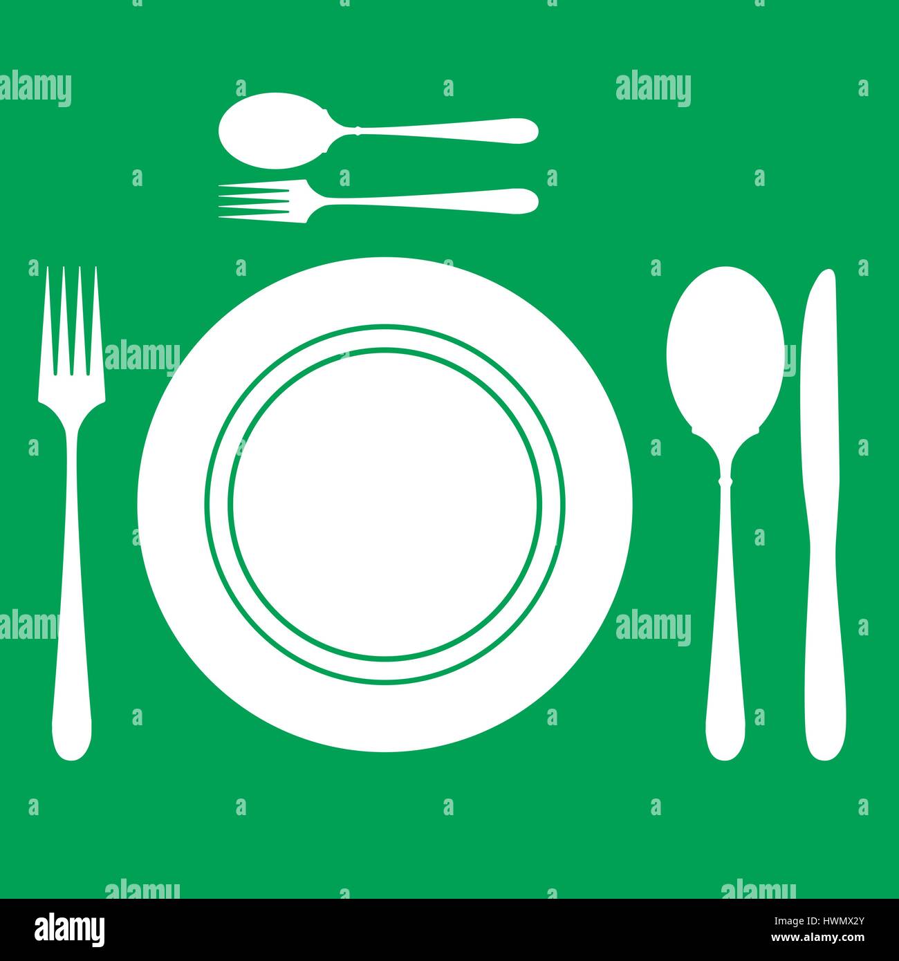 dish fork and spoon vector Stock Vector Image & Art - Alamy