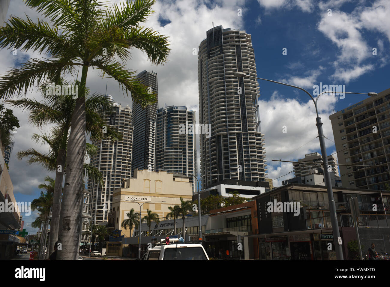 High rise holiday apartments in central Surfers Paradise, Australia Stock Photo