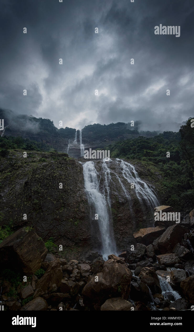 Kynrem Waterfall, Meghalaya, India Stock Photo