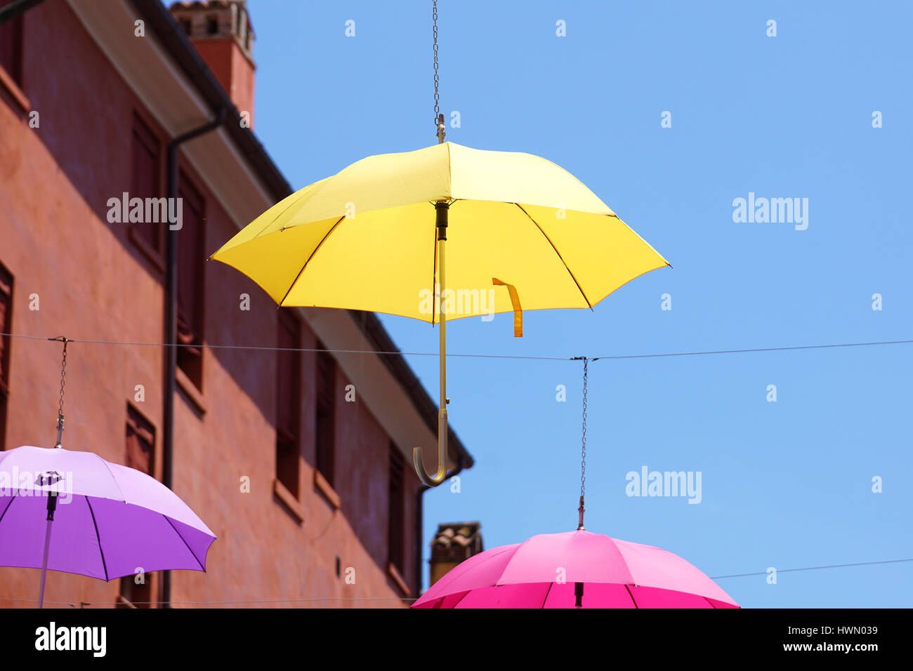 color umbrella for urban decor Stock Photo Alamy