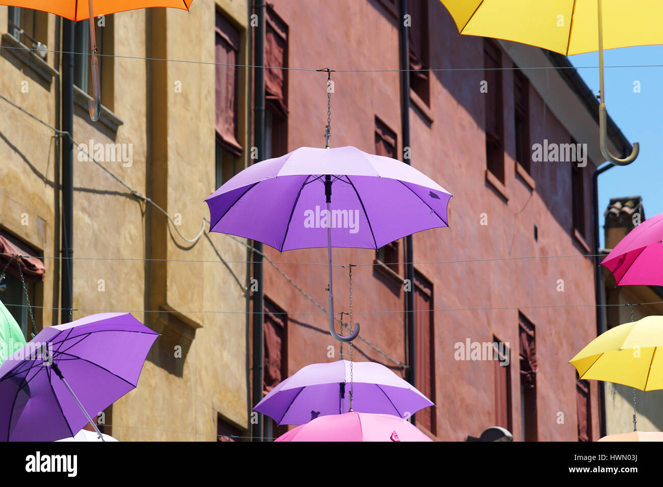 color umbrella for urban decor Stock Photo Alamy
