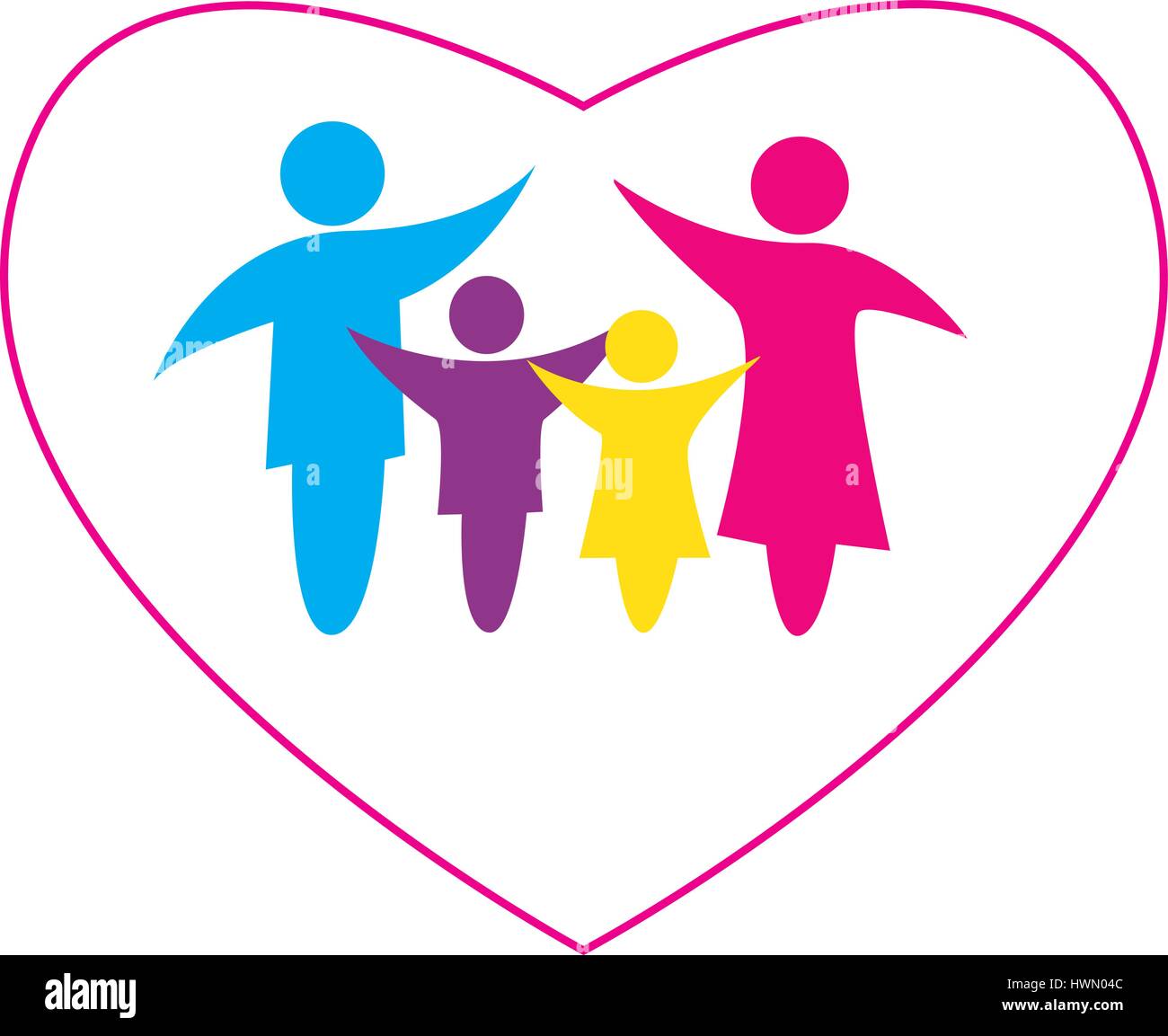 White family four children Stock Vector Images - Alamy