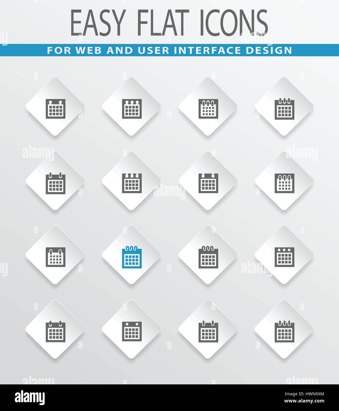 Calendar easy flat web icons for user interface design Stock Vector ...