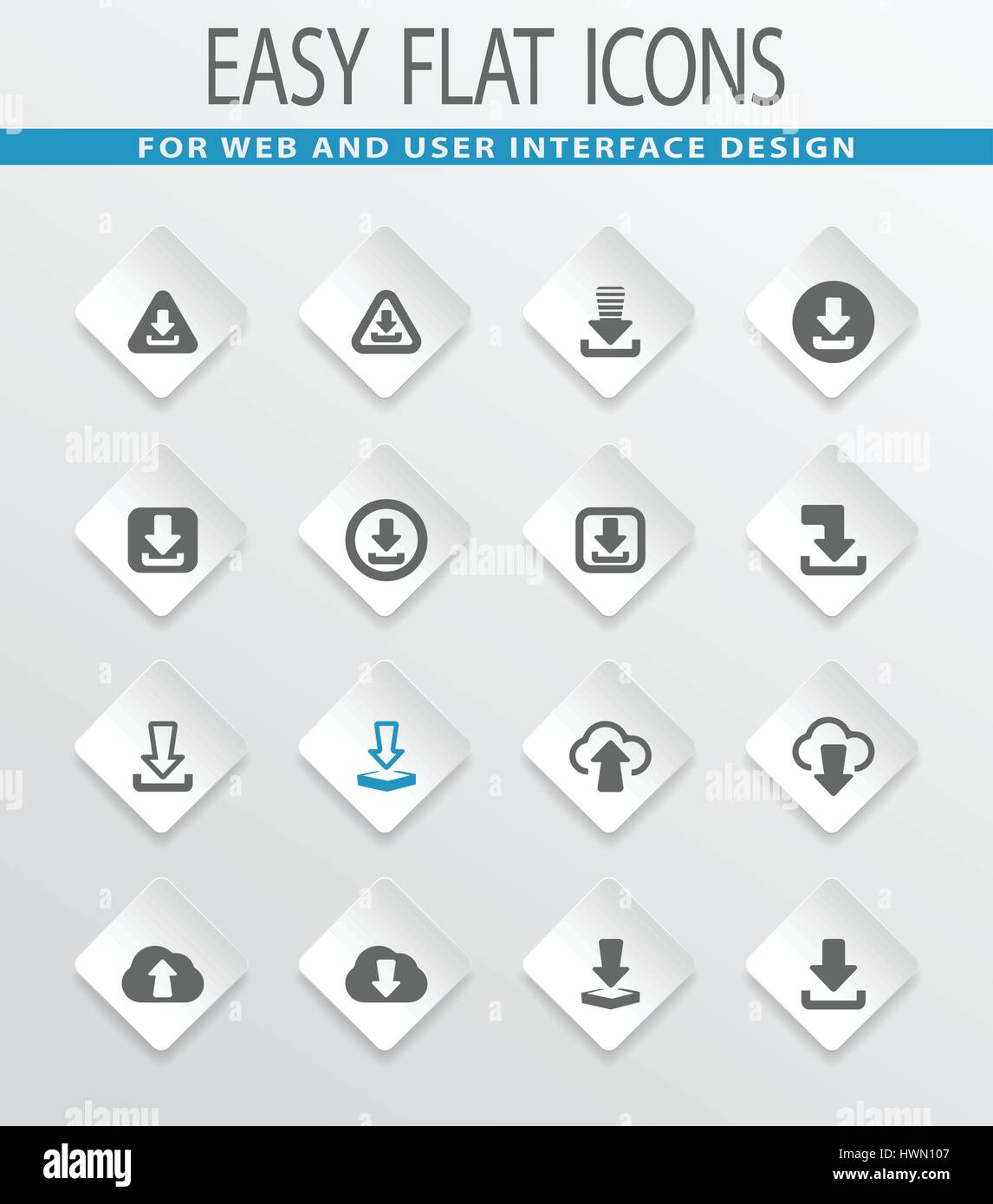 Download easy flat web icons for user interface design Stock Vector ...