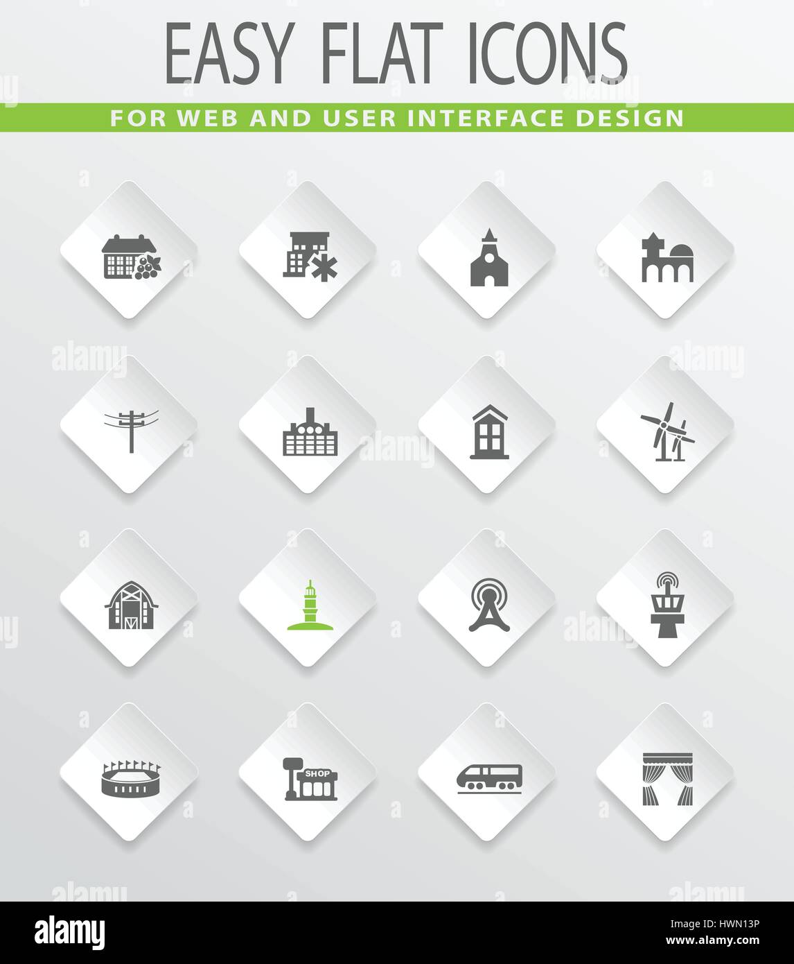 Infrastucture of the city easy flat web icons for user interface design ...