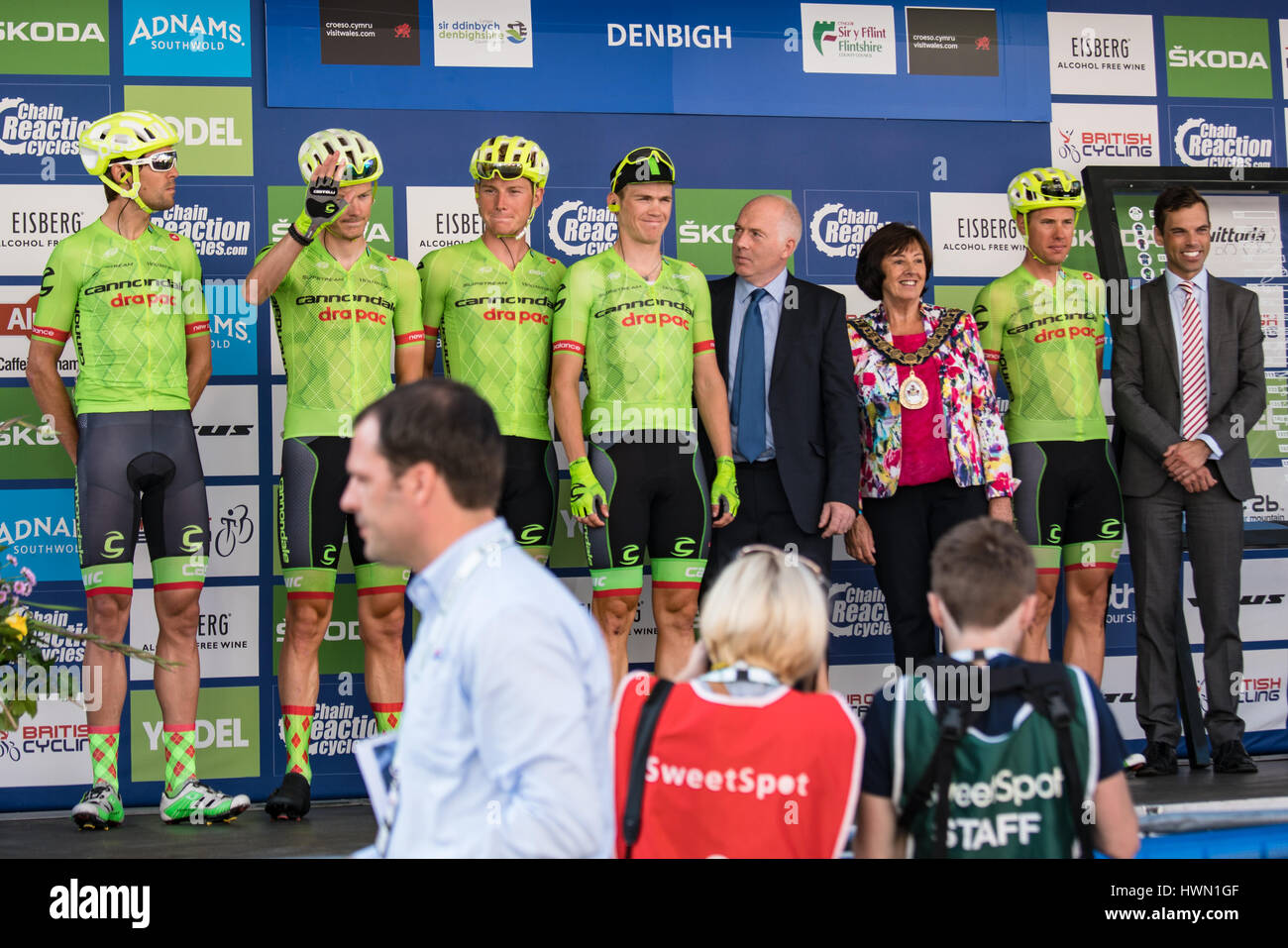 Team Cannondale Drapac at Stage 4 of the Tour of Britain 2016 in Denbigh Stock Photo