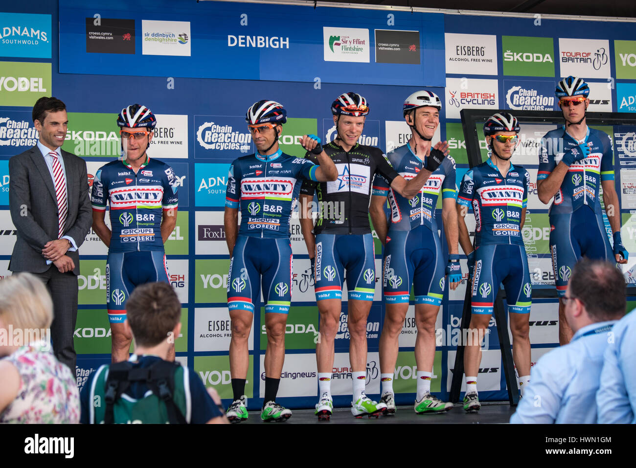Team Wanty Groupe Gobert at Stage 4 of the Tour of Britain 2016 in Denbigh Stock Photo