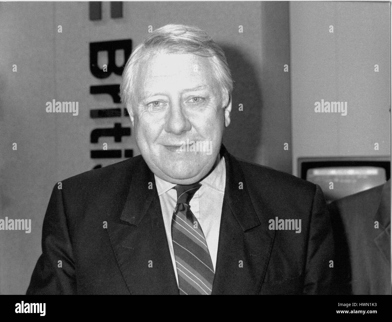 Rt. Hon. Roy Hattersley, Deputy Leader of the Labour Party and Labour Member of Parliament for Birmingham  Sparkbrook, attends the party conference in Brighton, England on October 1, 1991. Stock Photo