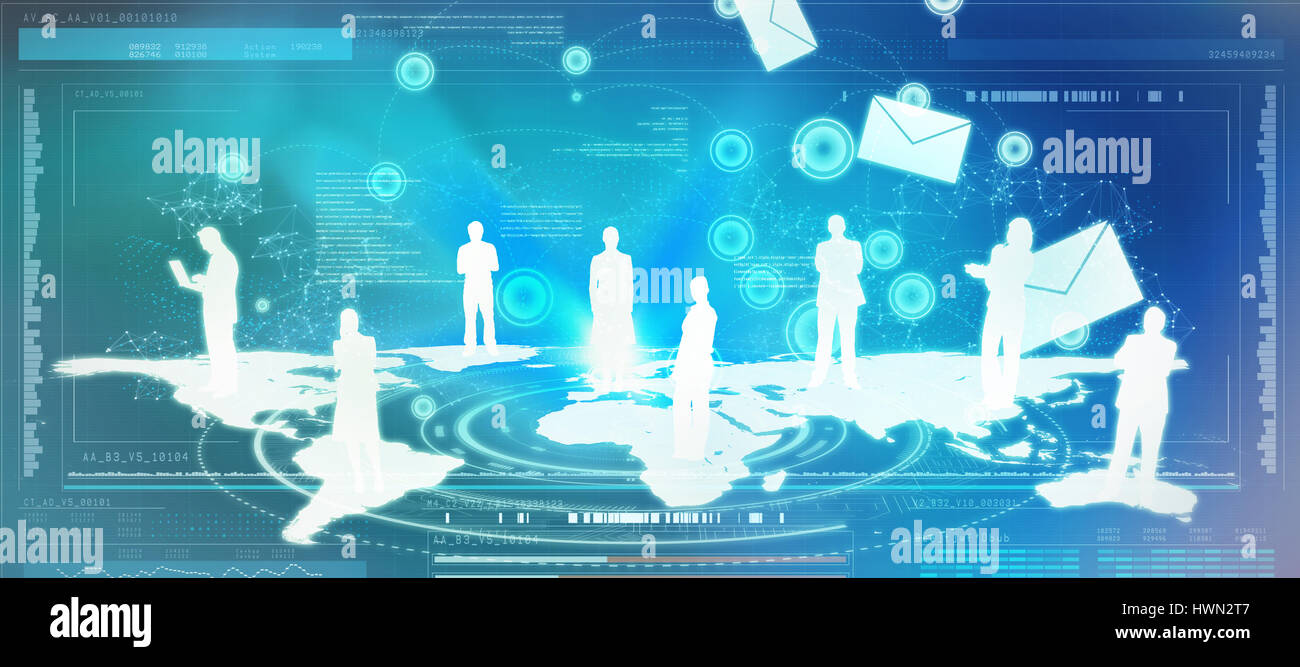 Email communication background against helix diagram of dna 3d Stock ...