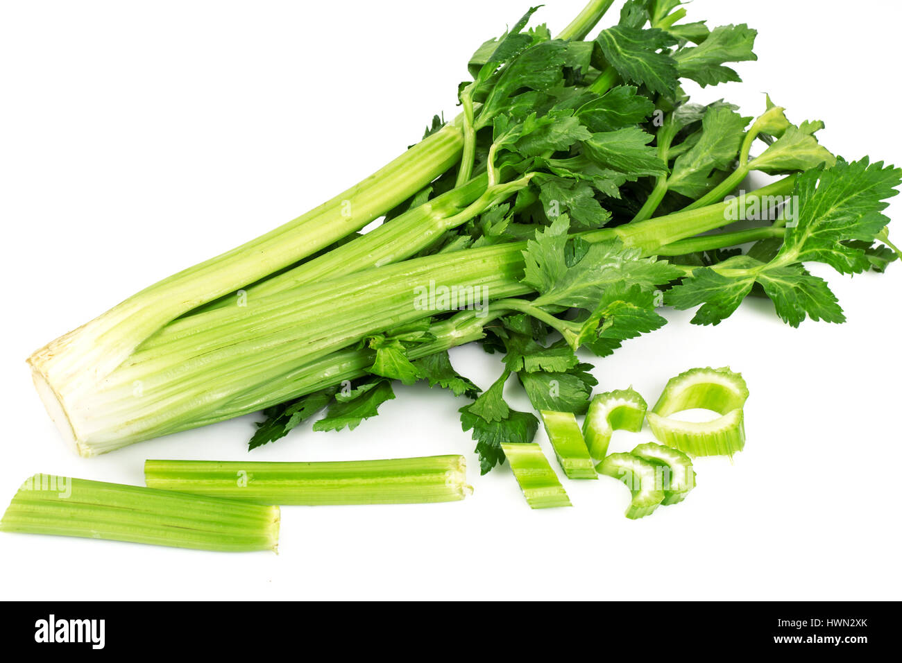 Bunch of fresh celery stalk with leaves Stock Photo Alamy
