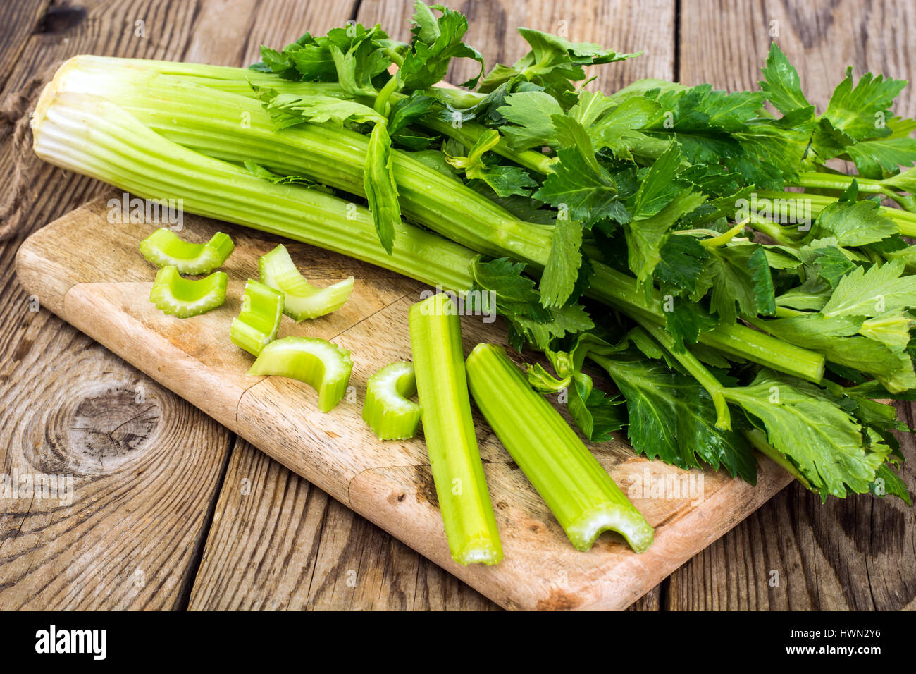 Bunch of fresh celery stalk with leaves Stock Photo Alamy