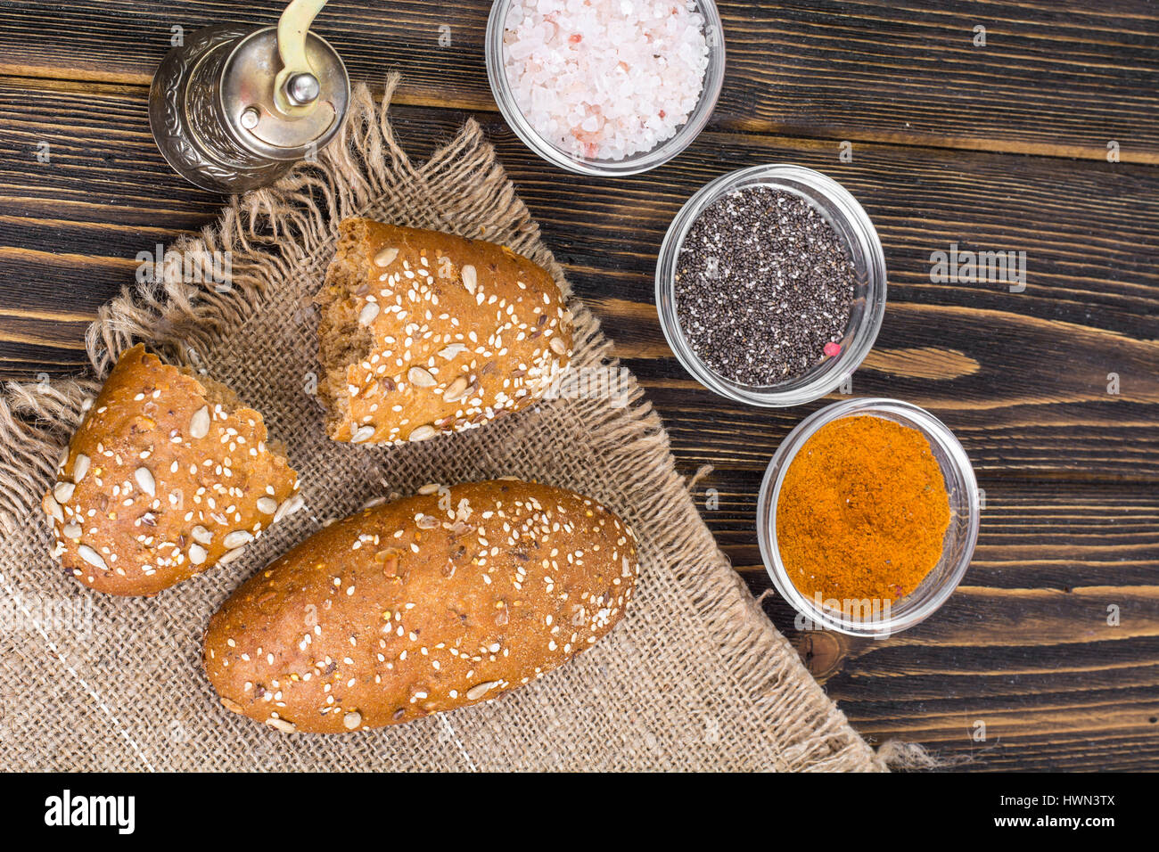 Multi grain bread with different seeds Stock Photo Alamy