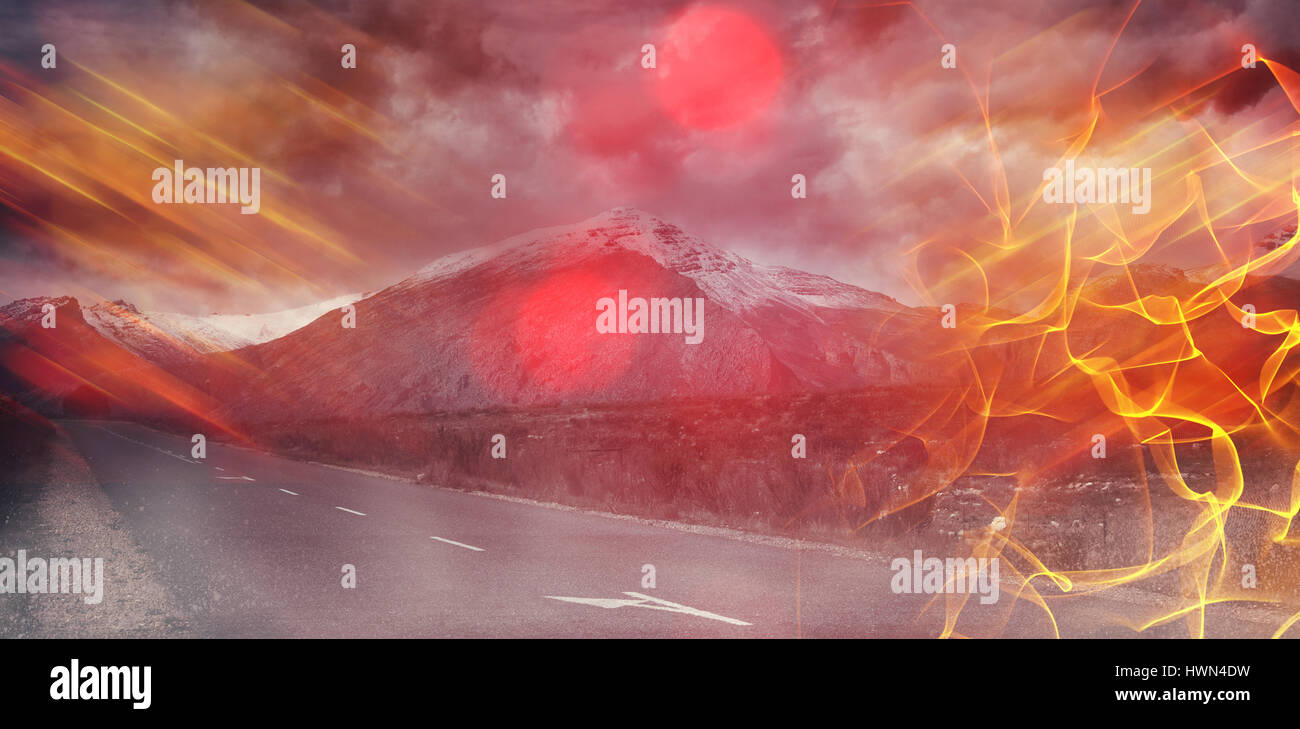 Dark background against landscape with stormy sky Stock Photo - Alamy
