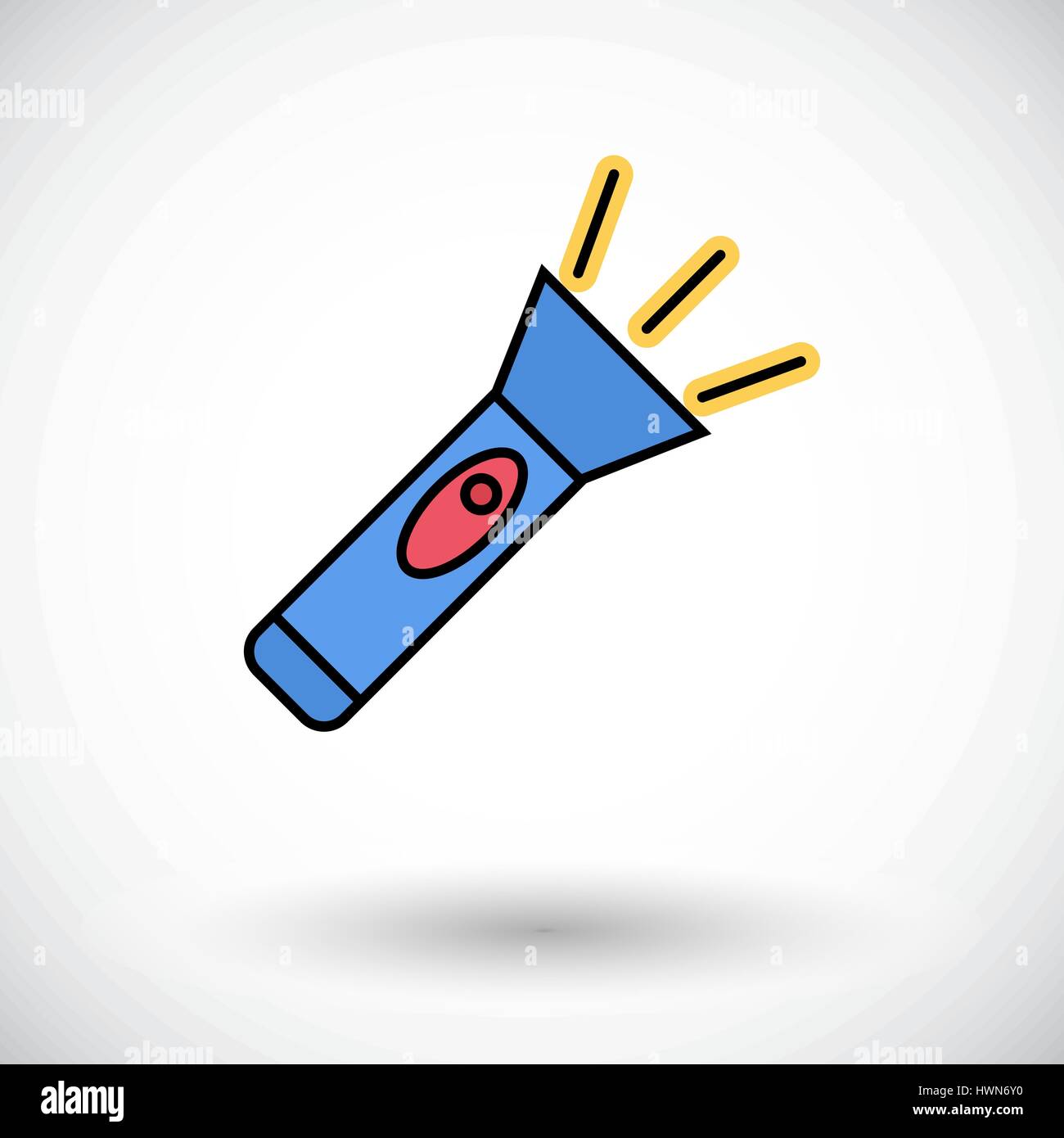 Flashlight. Flat icon on the white background for web and mobile ...