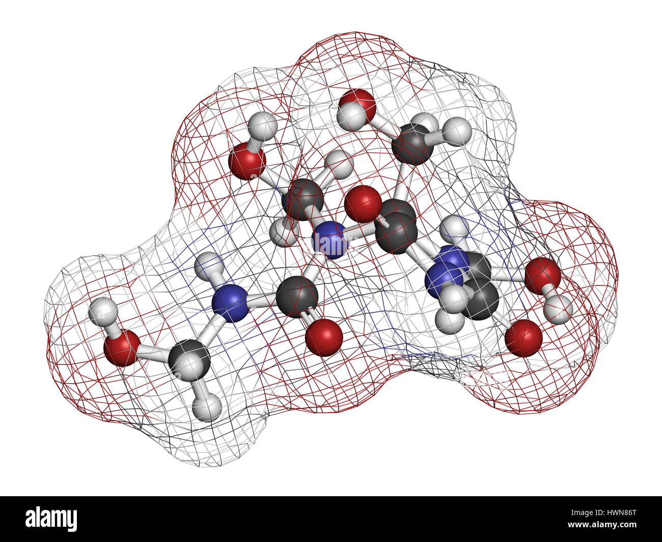 Diazolidinyl urea antimicrobial preservative molecule (formaldehyde