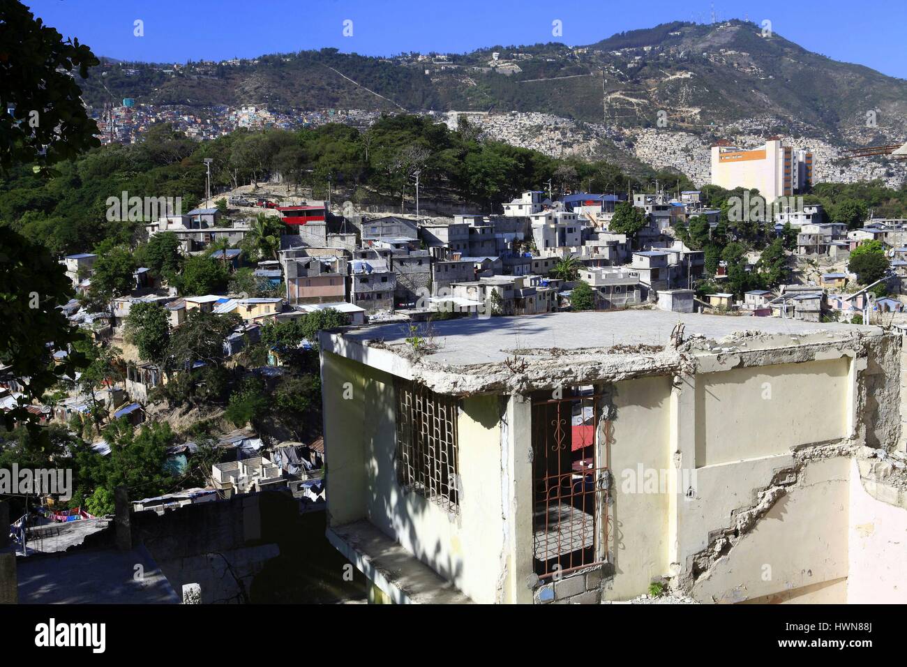 Haiti, Port au Prince, Morne Hercule, shantytown Stock Photo