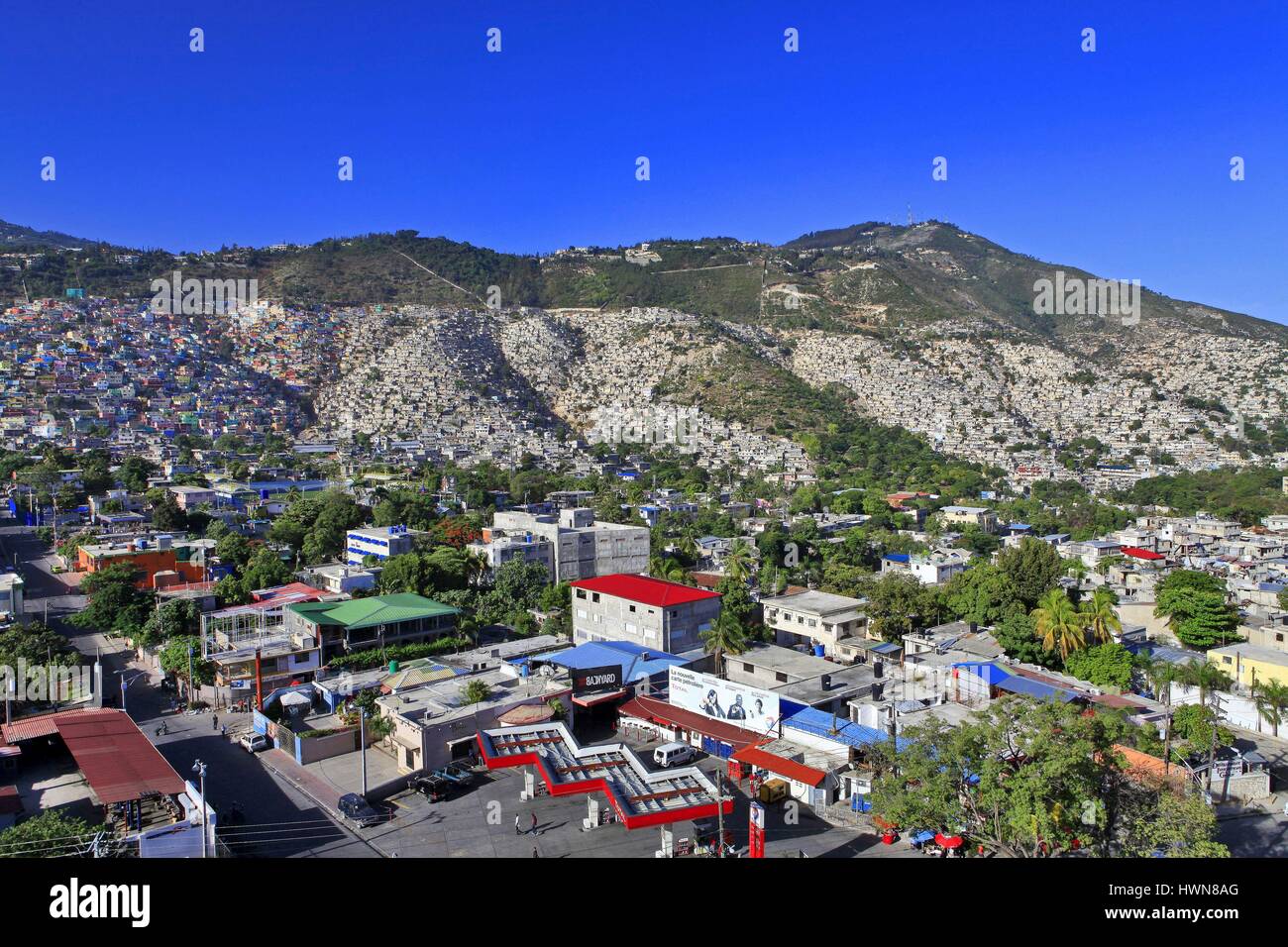 Haiti, Port au Prince, slum Jalousie Stock Photo