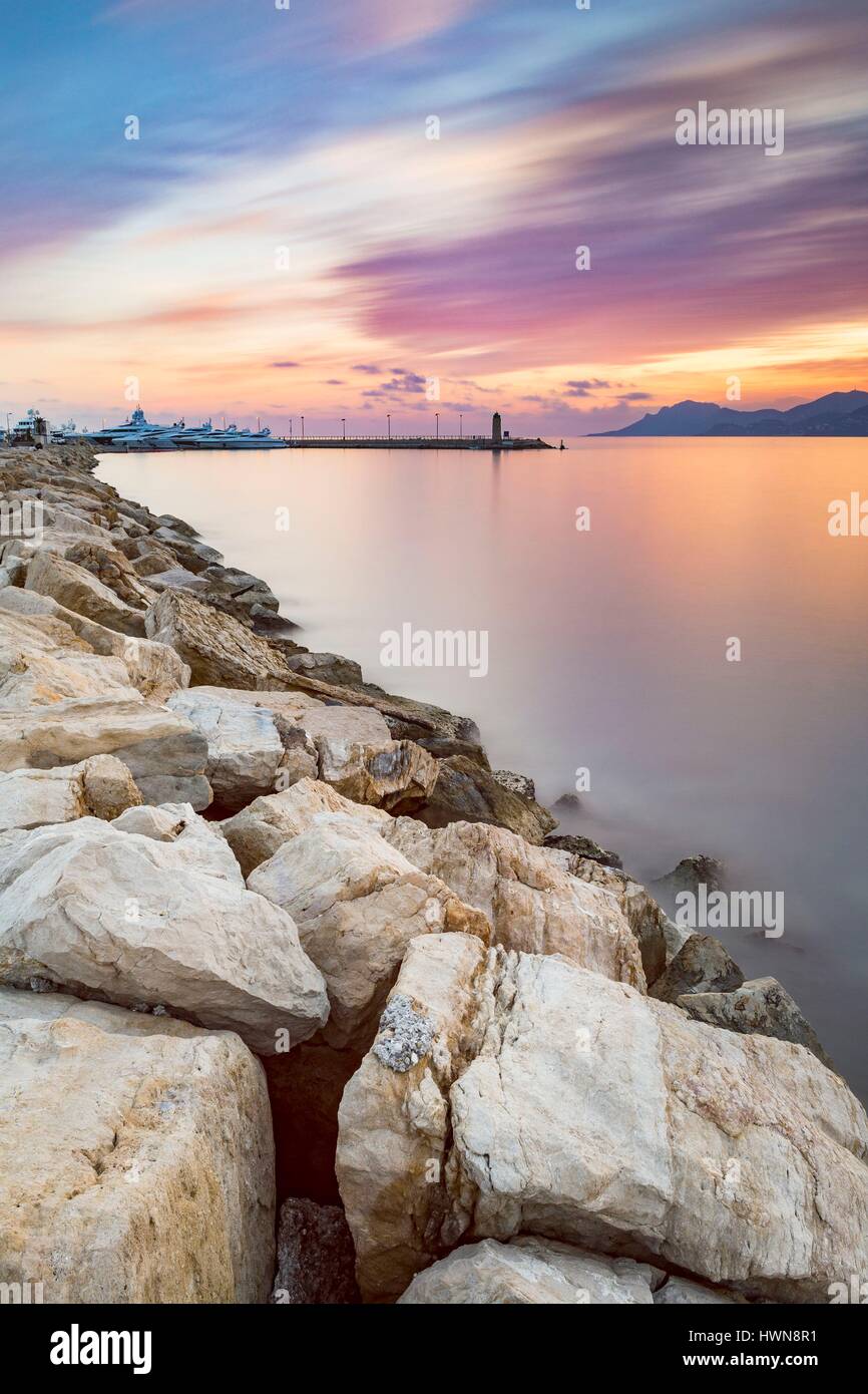 France, Alpes-Maritimes, Cannes, the entrance of Pierre Canto Port, in