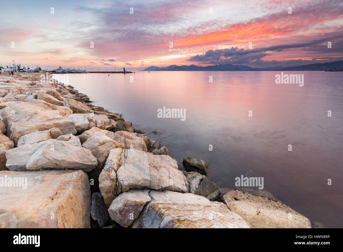France, Alpes-Maritimes, Cannes, the entrance of Pierre Canto Port, in