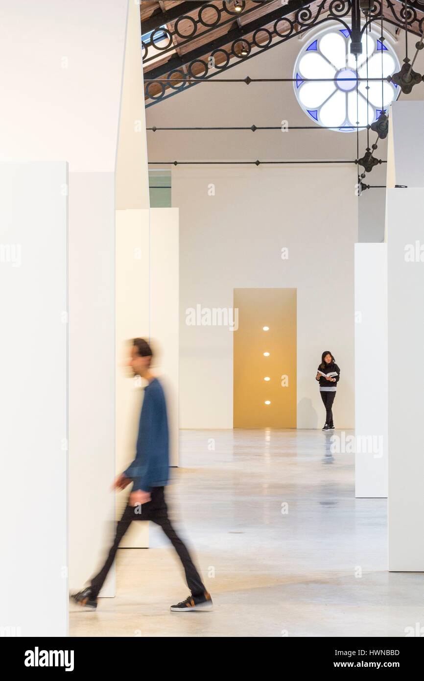 Belgium, Brussels, Saint Gilles district, Patinoire Royale, an old skating rink built in 1877 and transformed in 2015 by the French interior architect Pierre Yovanovitch into an art gallery Stock Photo