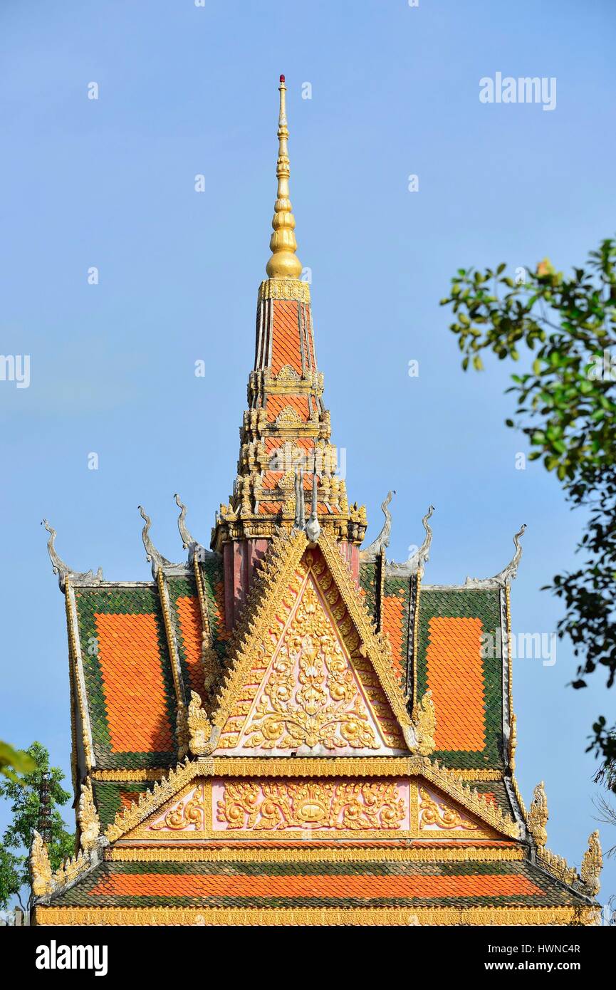 Cambodia, Kampot Province, Kampot, pagoda Stock Photo