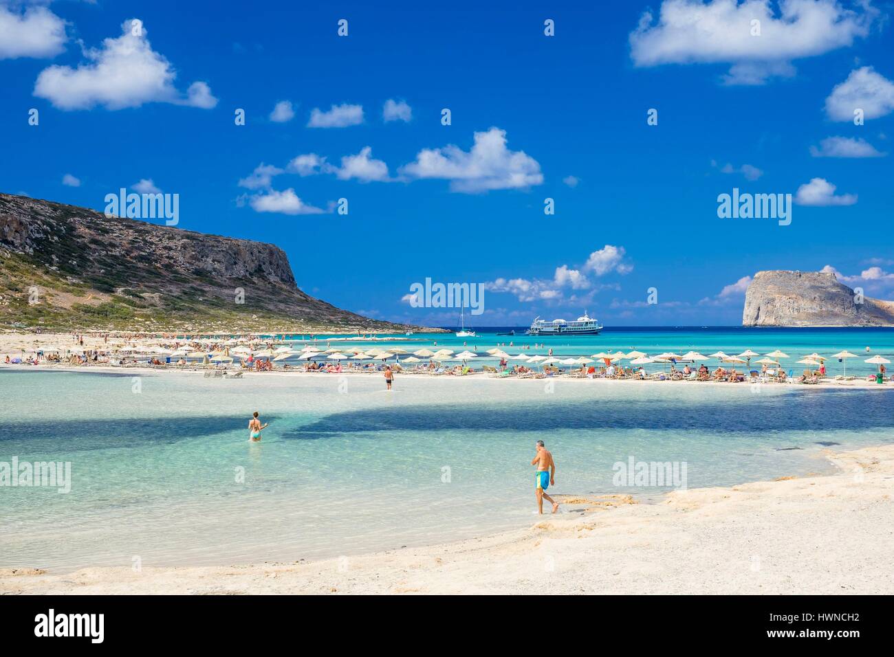 Greece, Crete, Gramvoussa peninsula, Balos lagoon Stock Photo