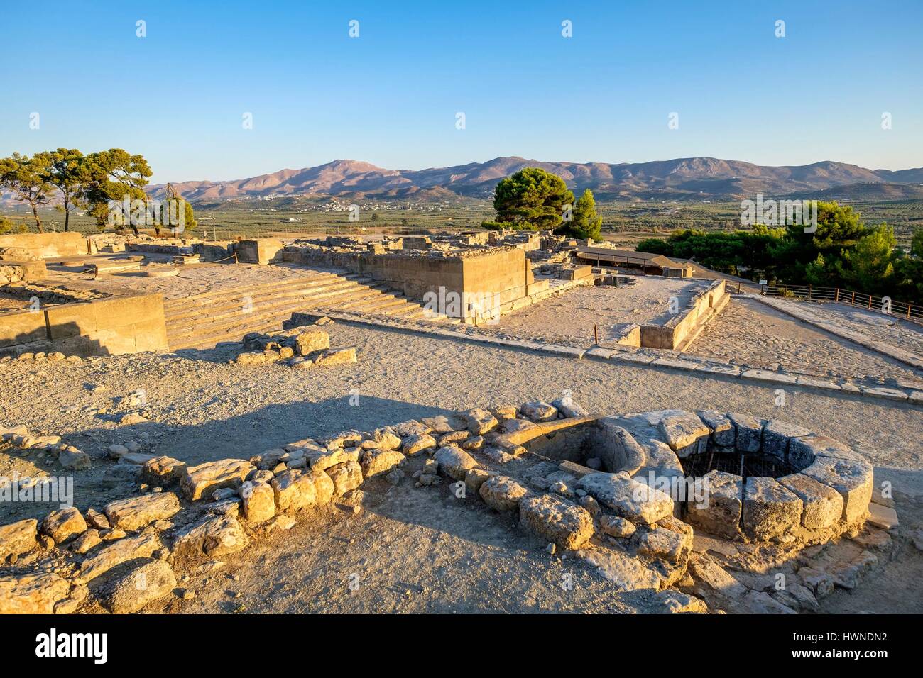 Greece, Crete, Messara Plain, Phaistos archeological site, remains of a