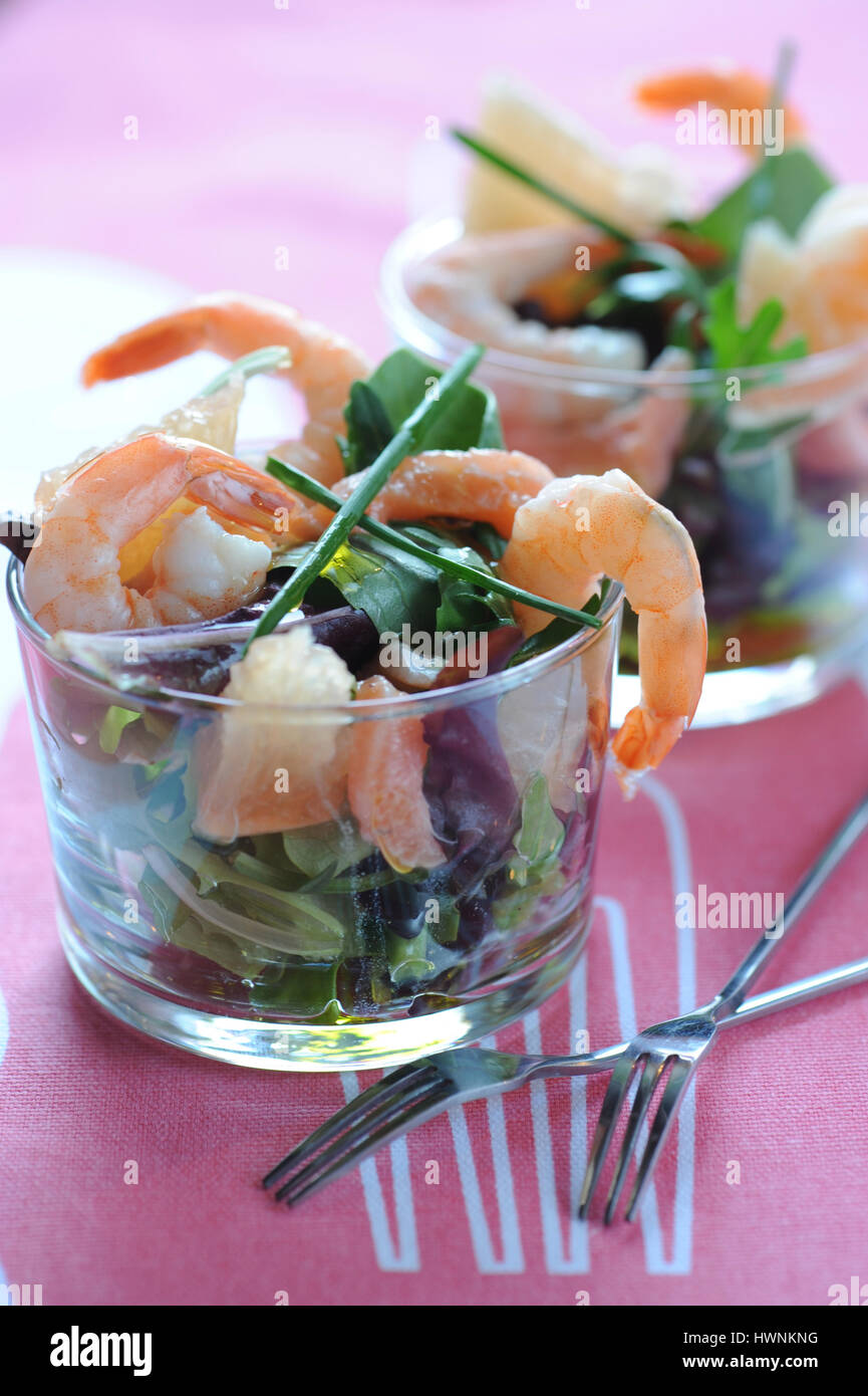 Salade poisson pamplemousse Stock Photo