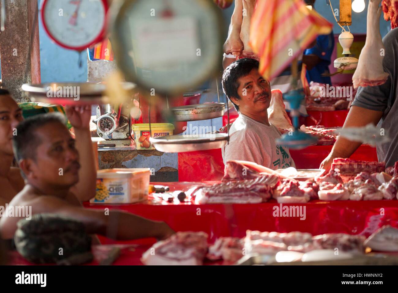 Philippines, Luzon, Sorsogon Province, Donsol, life scene at fish market Stock Photo