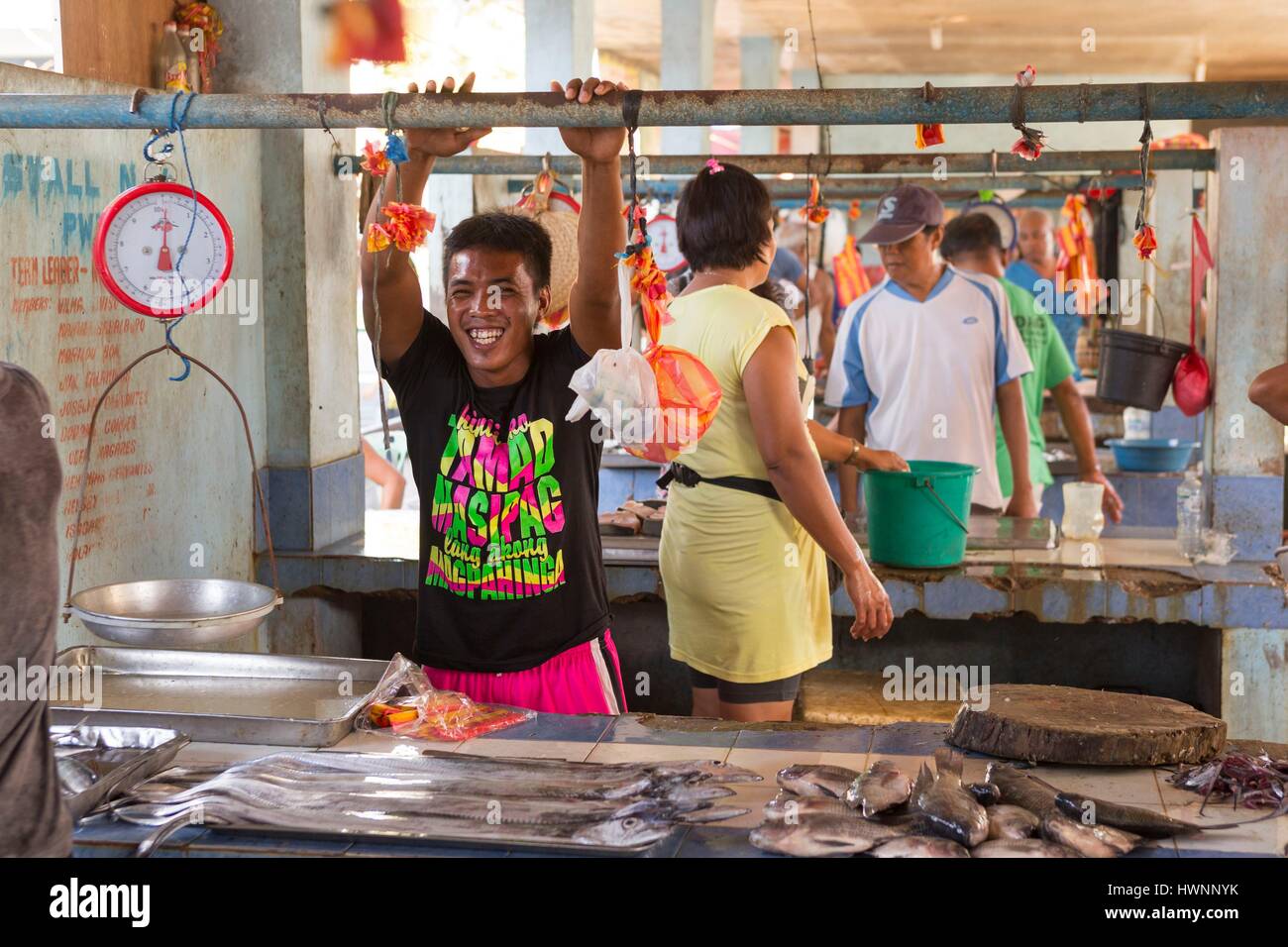 Philippines, Luzon, Sorsogon Province, Donsol, life scene at fish market Stock Photo