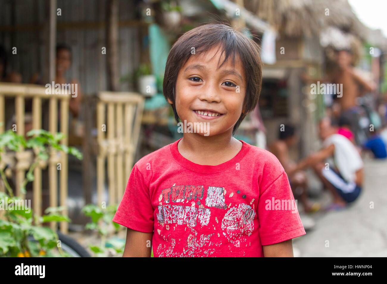 Philippines, Luzon, Sorsogon Province, Donsol, boy in a street Stock Photo