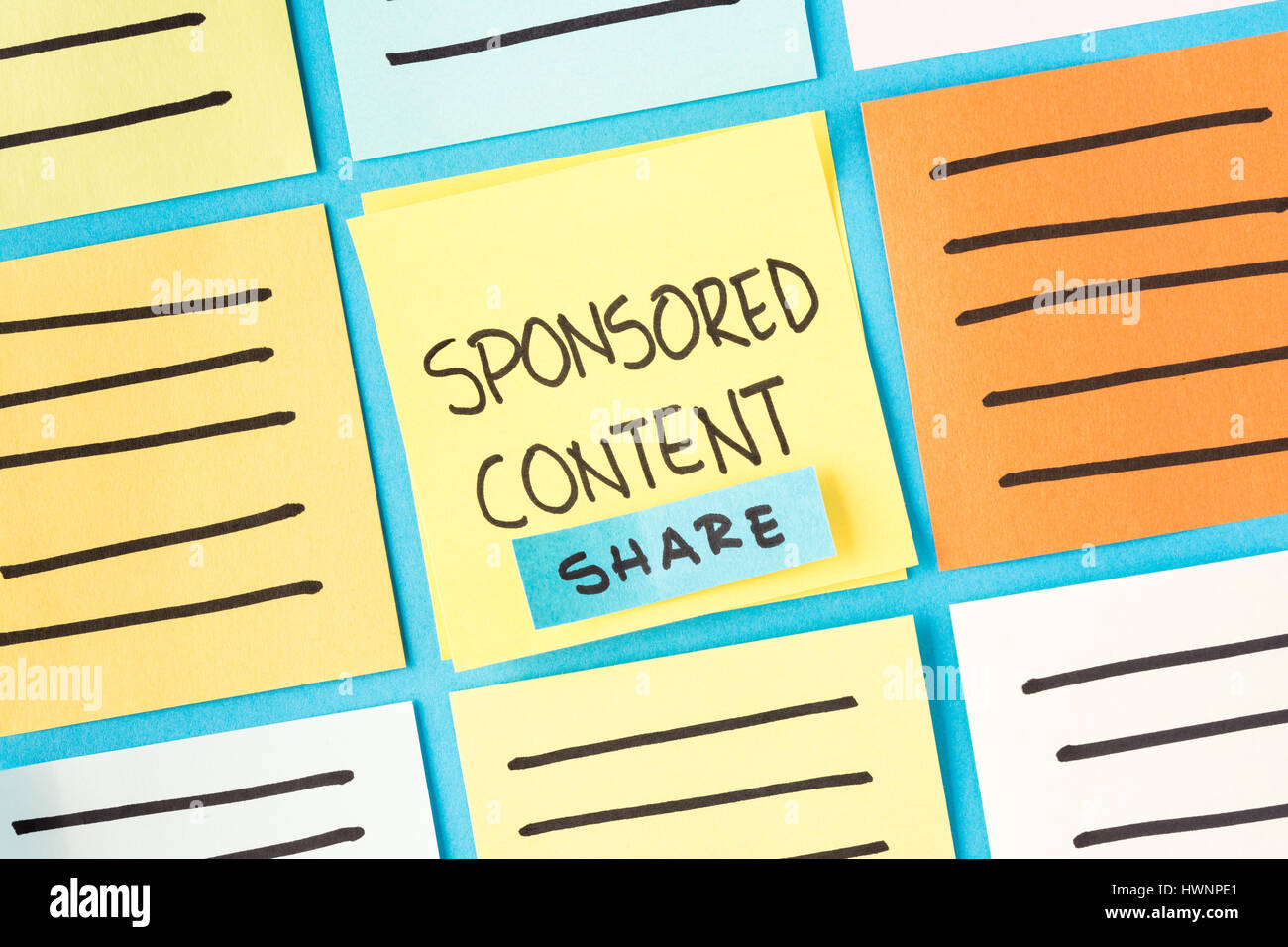 Sponsored content. Marketing concept Stock Photo