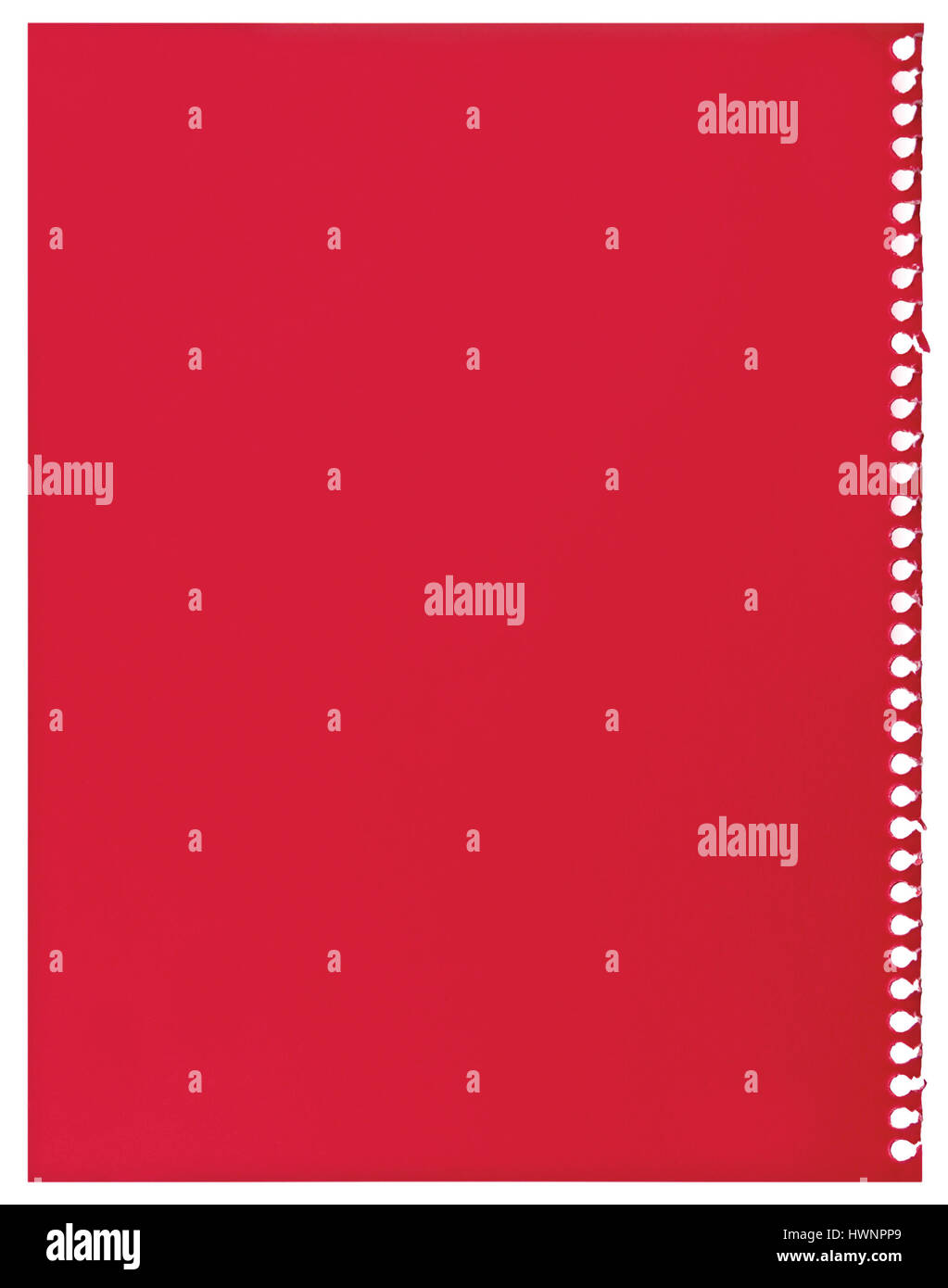 Red note paper, single sheet of blank torn jotter notebook background ...