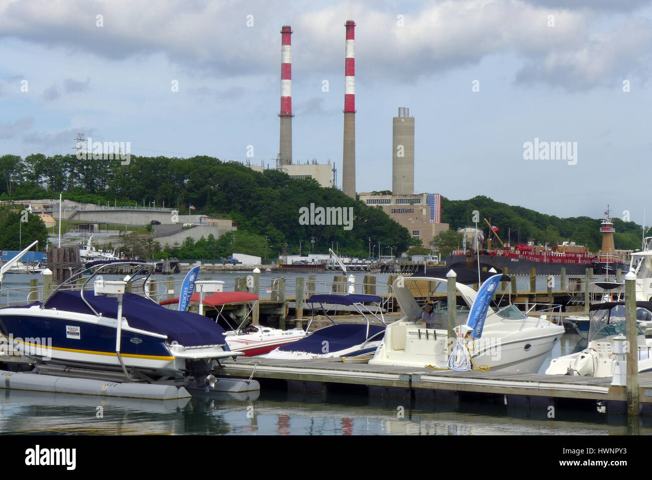 Port Jefferson harbor Long Island Stock Photo Alamy