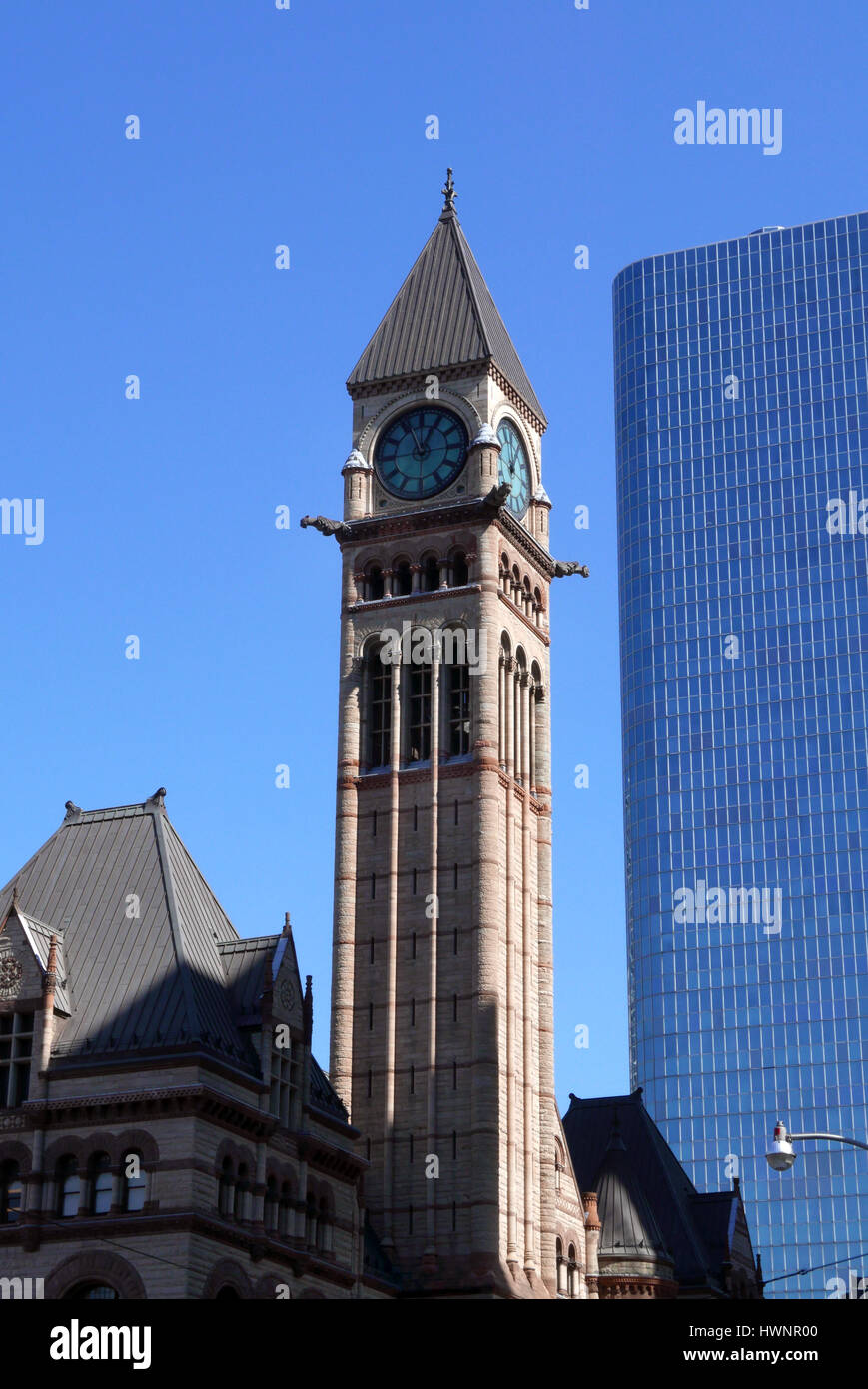 THE CLOCK TOWER OF OLD CITY HALL TORONTO Stock Photo