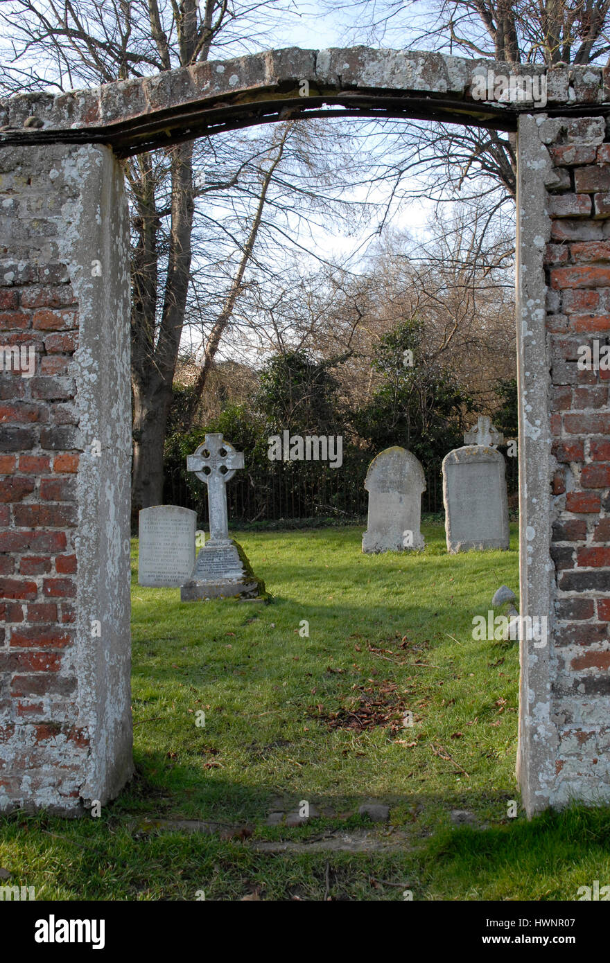 The graveyard of SS Andrew and Mary parish church in Grantchester Cambridgeshire Stock Photo