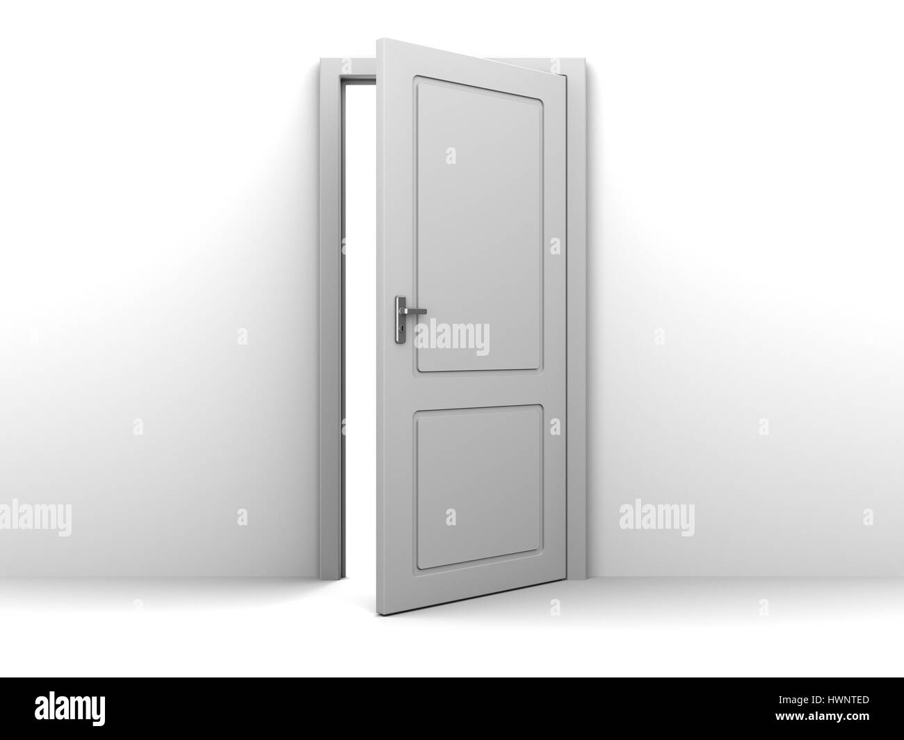 3d-illustration-of-half-open-door-stock-photo-alamy