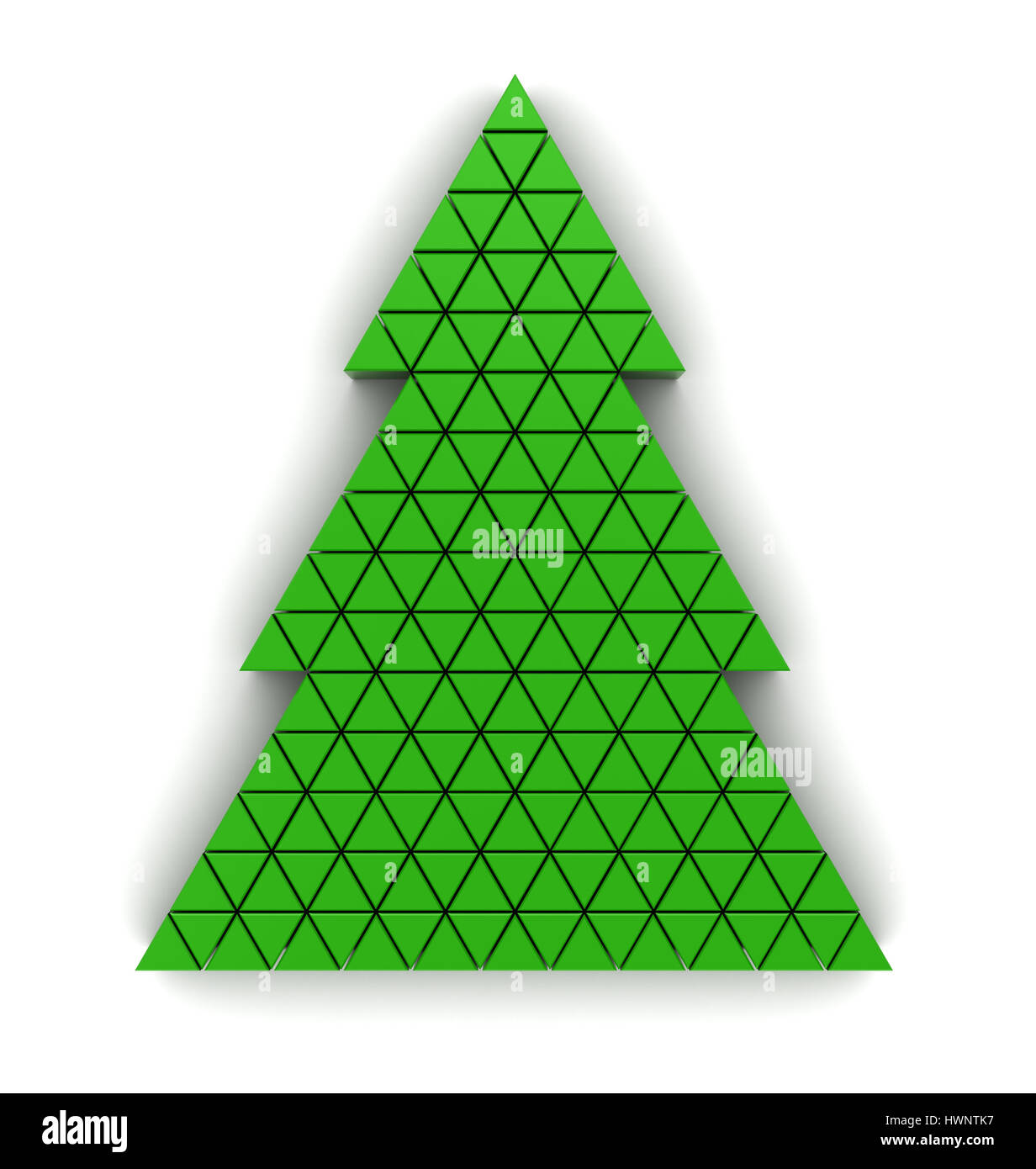 abstract 3d illustration of christmas tree made with triangles Stock