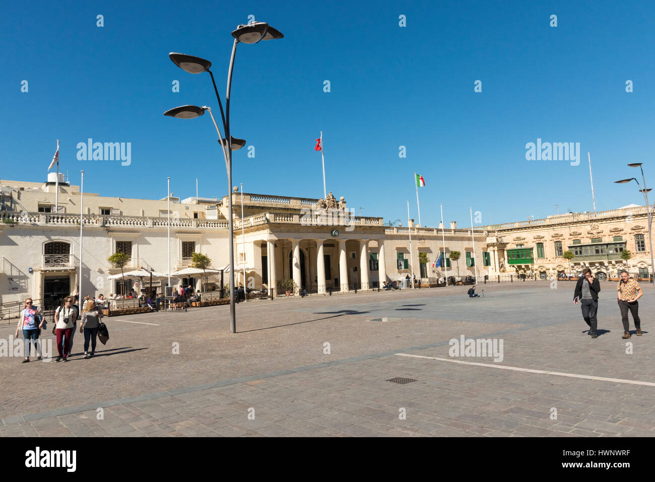 The main town square in Valetta Malta Stock Photo