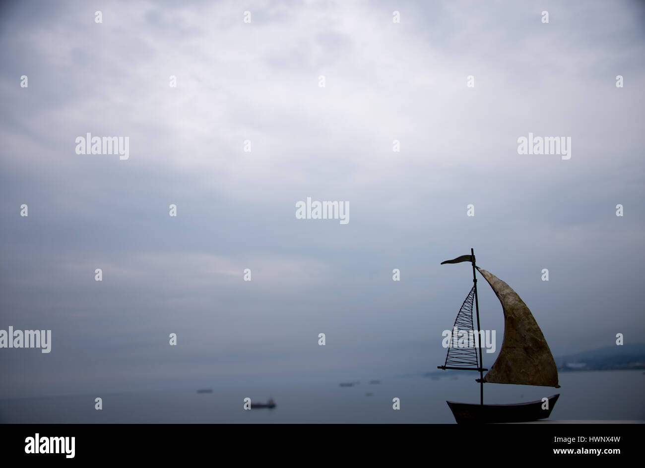 Yacht in a calmness Stock Photo