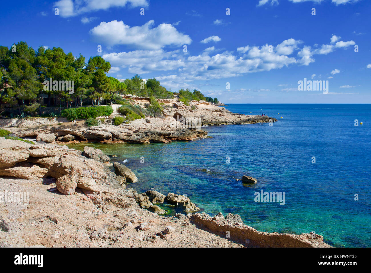 Coast of Ametlla de Mar - Costa Dorada - Spain Stock Photo